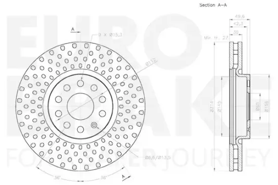 Bremsscheibe Vorderachse EUROBRAKE 58153147146 Bild Bremsscheibe Vorderachse EUROBRAKE 58153147146
