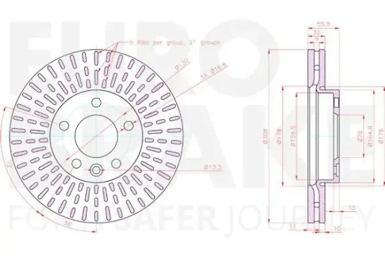Bremsscheibe EUROBRAKE 58153147171 Bild Bremsscheibe EUROBRAKE 58153147171