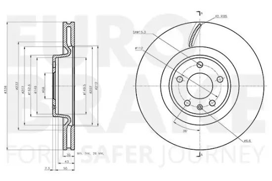 Bremsscheibe Vorderachse EUROBRAKE 58153147182 Bild Bremsscheibe Vorderachse EUROBRAKE 58153147182