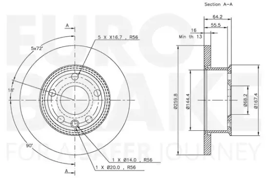 Bremsscheibe EUROBRAKE 5815315214 Bild Bremsscheibe EUROBRAKE 5815315214