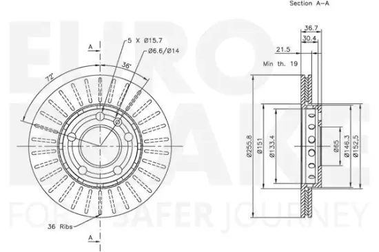 Bremsscheibe EUROBRAKE 5815314758 Bild Bremsscheibe EUROBRAKE 5815314758