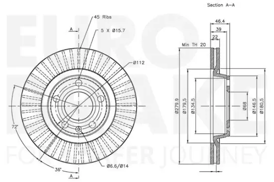 Bremsscheibe EUROBRAKE 5815314762 Bild Bremsscheibe EUROBRAKE 5815314762