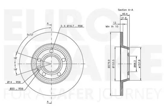 Bremsscheibe EUROBRAKE 5815314767 Bild Bremsscheibe EUROBRAKE 5815314767
