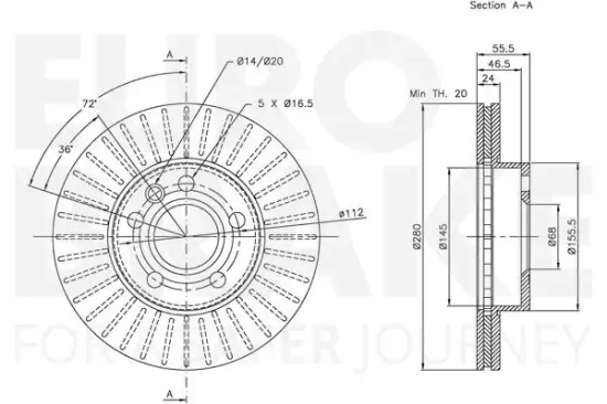Bremsscheibe EUROBRAKE 5815314768 Bild Bremsscheibe EUROBRAKE 5815314768