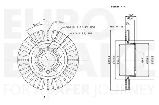 Bremsscheibe EUROBRAKE 5815314787 Bild Bremsscheibe EUROBRAKE 5815314787