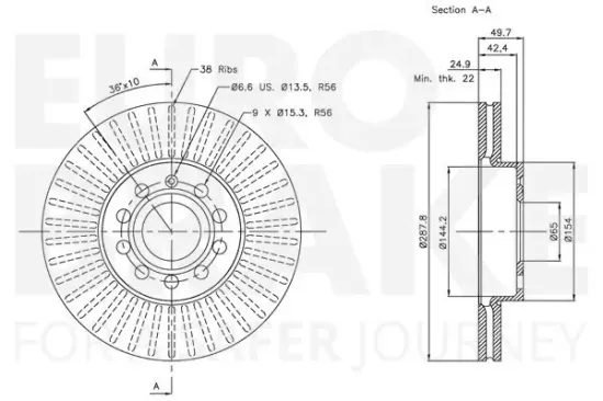 Bremsscheibe EUROBRAKE 5815314788 Bild Bremsscheibe EUROBRAKE 5815314788