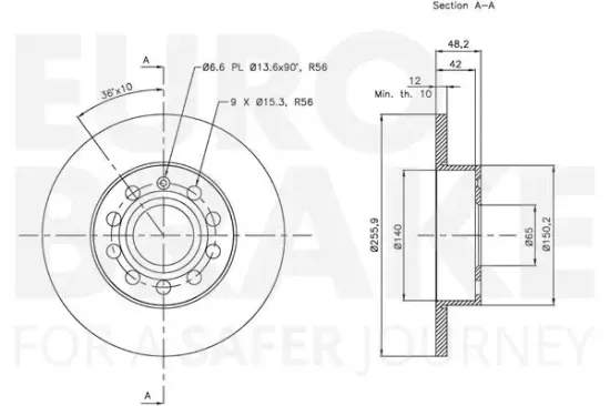 Bremsscheibe EUROBRAKE 5815314794 Bild Bremsscheibe EUROBRAKE 5815314794