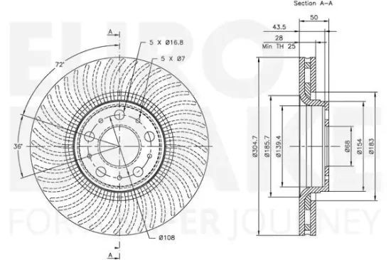 Bremsscheibe Vorderachse EUROBRAKE 5815314842 Bild Bremsscheibe Vorderachse EUROBRAKE 5815314842
