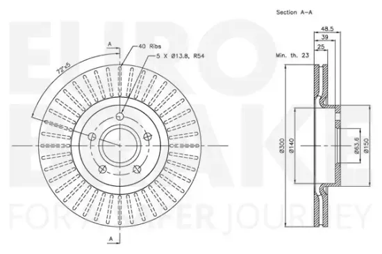 Bremsscheibe EUROBRAKE 5815314849 Bild Bremsscheibe EUROBRAKE 5815314849
