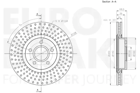 Bremsscheibe EUROBRAKE 5815314864 Bild Bremsscheibe EUROBRAKE 5815314864
