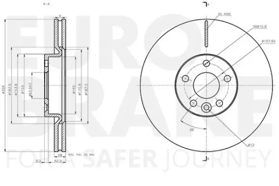 Bremsscheibe Vorderachse EUROBRAKE 5815314869 Bild Bremsscheibe Vorderachse EUROBRAKE 5815314869