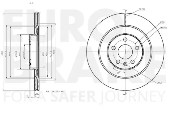 Bremsscheibe Hinterachse EUROBRAKE 5815314873 Bild Bremsscheibe Hinterachse EUROBRAKE 5815314873