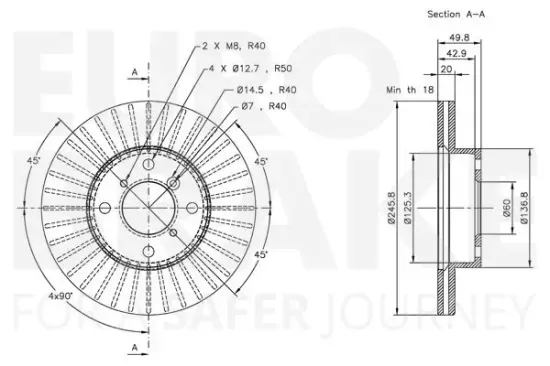 Bremsscheibe EUROBRAKE 58153415117 Bild Bremsscheibe EUROBRAKE 58153415117