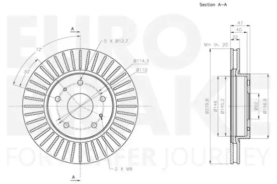 Bremsscheibe EUROBRAKE 58153415125 Bild Bremsscheibe EUROBRAKE 58153415125