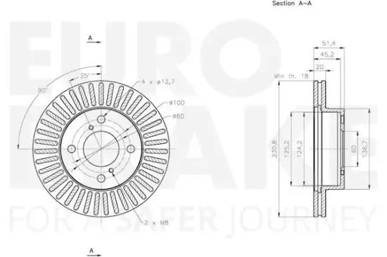 Bremsscheibe Vorderachse EUROBRAKE 5815315220 Bild Bremsscheibe Vorderachse EUROBRAKE 5815315220