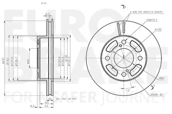 Bremsscheibe Vorderachse EUROBRAKE 5815315238 Bild Bremsscheibe Vorderachse EUROBRAKE 5815315238