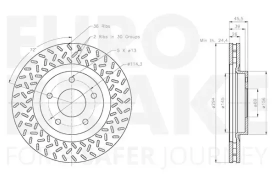 Bremsscheibe EUROBRAKE 5815319329 Bild Bremsscheibe EUROBRAKE 5815319329