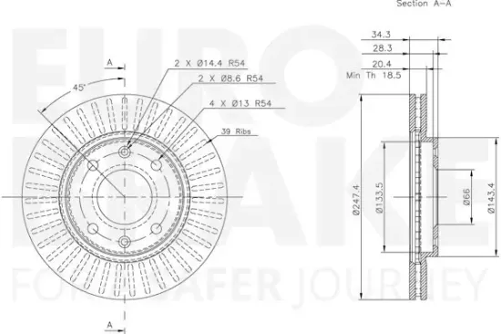 Bremsscheibe EUROBRAKE 5815319918 Bild Bremsscheibe EUROBRAKE 5815319918