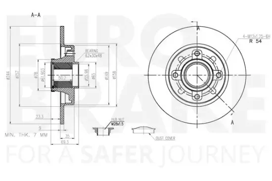 Bremsscheibe EUROBRAKE 5815319953 Bild Bremsscheibe EUROBRAKE 5815319953