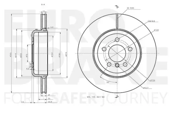 Bremsscheibe EUROBRAKE 58153415117 Bild Bremsscheibe EUROBRAKE 58153415117