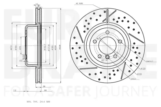 Bremsscheibe Vorderachse EUROBRAKE 58153415121 Bild Bremsscheibe Vorderachse EUROBRAKE 58153415121