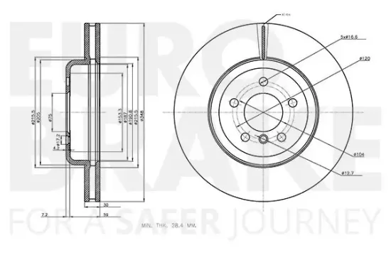 Bremsscheibe Vorderachse EUROBRAKE 58153415122 Bild Bremsscheibe Vorderachse EUROBRAKE 58153415122