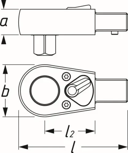 Einsteck-Umschaltratschenkopf, Drehmomentschlüssel HAZET 6402-1 Bild Einsteck-Umschaltratschenkopf, Drehmomentschlüssel HAZET 6402-1