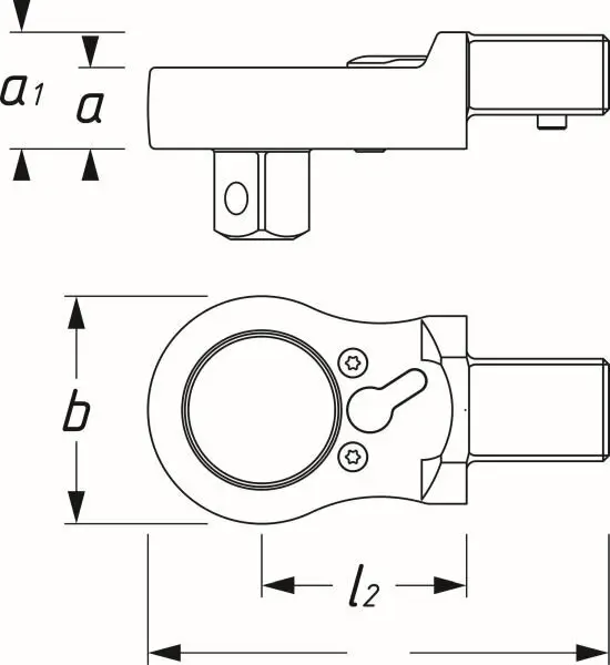 Einsteck-Umschaltratschenkopf, Drehmomentschlüssel HAZET 6604-1 Bild Einsteck-Umschaltratschenkopf, Drehmomentschlüssel HAZET 6604-1