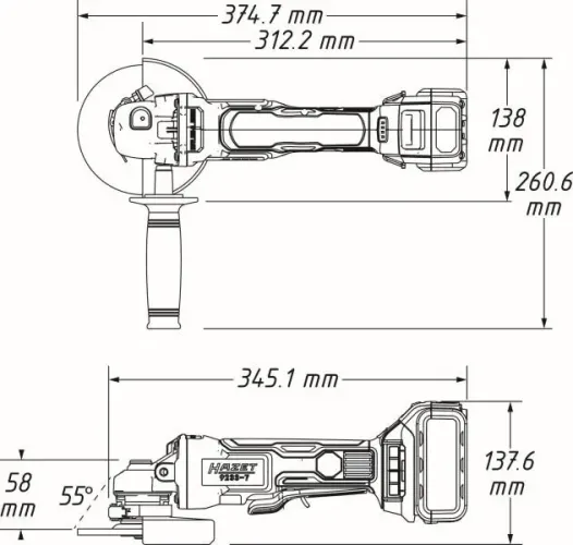 Winkelschleifer (Akku) HAZET 9233-7/4 Bild Winkelschleifer (Akku) HAZET 9233-7/4