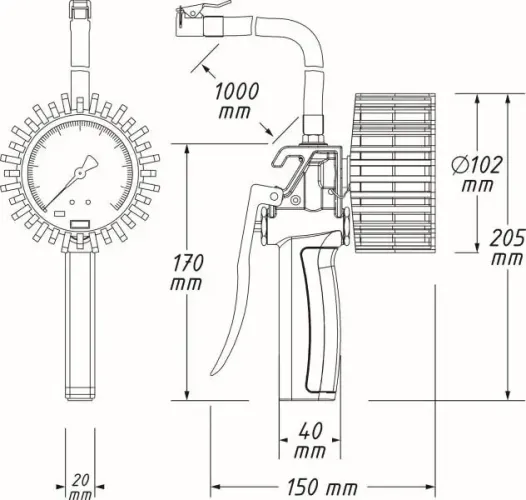 Druckluftreifenprüfer/-füller HAZET 9041G-1 Bild Druckluftreifenprüfer/-füller HAZET 9041G-1