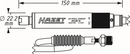 Stabschleifer (Druckluft) HAZET 9032M-36 Bild Stabschleifer (Druckluft) HAZET 9032M-36