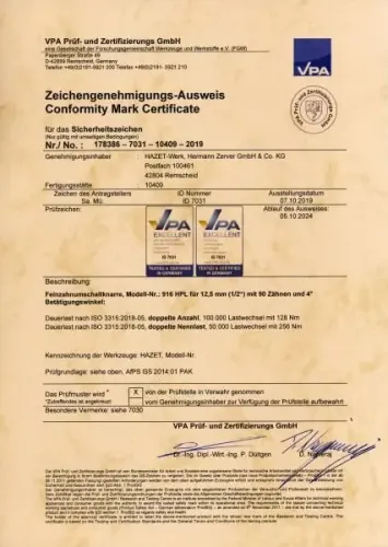 Umschaltknarre HAZET 916HPL Bild Umschaltknarre HAZET 916HPL