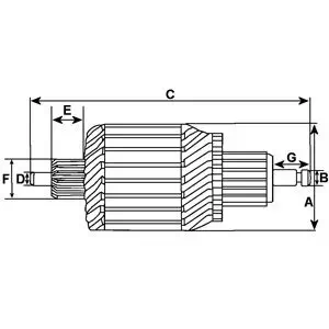 Anker, Starter 24 V 3,2 kW 3,7 kW HC-Cargo 139825 Bild Anker, Starter 24 V 3,2 kW 3,7 kW HC-Cargo 139825