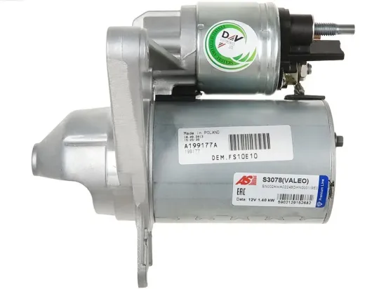 Starter 12 V 1,4 kW AS-PL S3078(VALEO) Bild Starter 12 V 1,4 kW AS-PL S3078(VALEO)