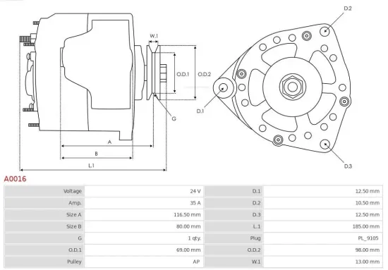 Generator 24 V AS-PL A0016 Bild Generator 24 V AS-PL A0016