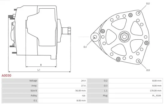 Generator 24 V AS-PL A0030 Bild Generator 24 V AS-PL A0030