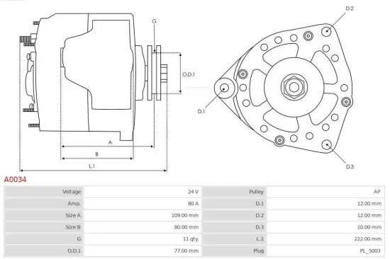 Generator 24 V AS-PL A0034 Bild Generator 24 V AS-PL A0034