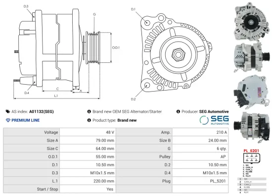 Generator 48 V AS-PL A01132(SEG) Bild Generator 48 V AS-PL A01132(SEG)