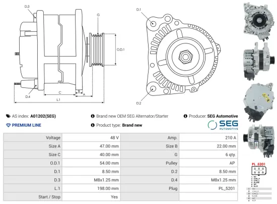 Generator 48 V AS-PL A01202(SEG) Bild Generator 48 V AS-PL A01202(SEG)