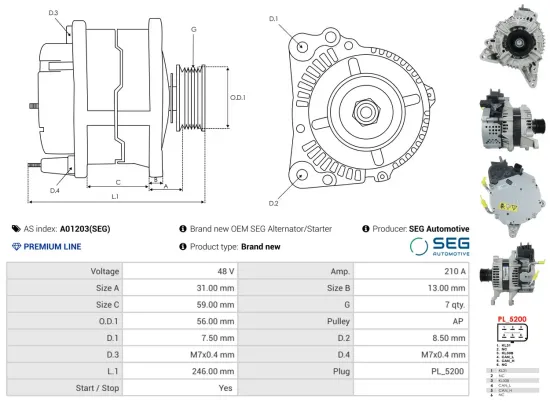 Generator 48 V AS-PL A01203(SEG) Bild Generator 48 V AS-PL A01203(SEG)