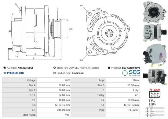 Generator 48 V AS-PL A01223(SEG) Bild Generator 48 V AS-PL A01223(SEG)