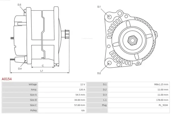 Generator 12 V AS-PL A0154 Bild Generator 12 V AS-PL A0154