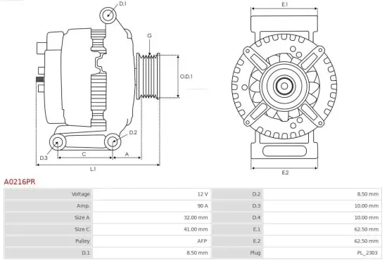 Generator 12 V AS-PL A0216PR Bild Generator 12 V AS-PL A0216PR