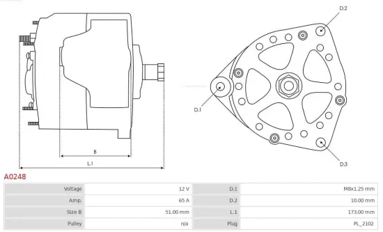 Generator 12 V AS-PL A0248 Bild Generator 12 V AS-PL A0248