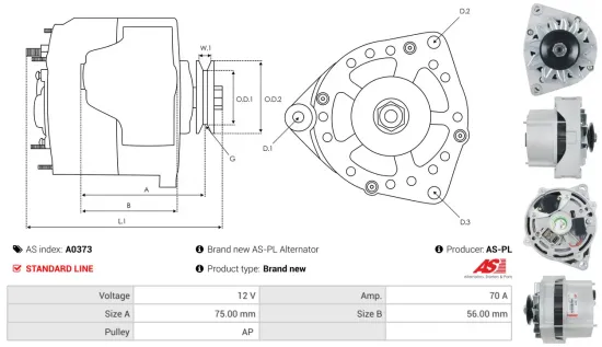 Generator 12 V AS-PL A0373 Bild Generator 12 V AS-PL A0373
