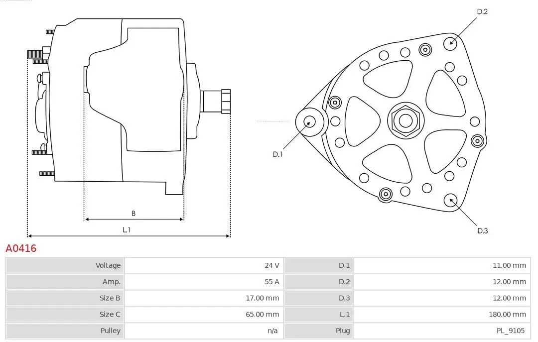 Generator 24 V AS-PL A0416 Bild Generator 24 V AS-PL A0416