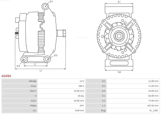 Generator 12 V AS-PL A0494 Bild Generator 12 V AS-PL A0494
