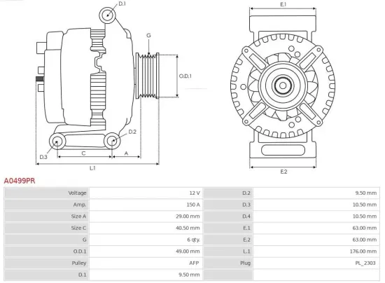 Generator 12 V AS-PL A0499PR Bild Generator 12 V AS-PL A0499PR