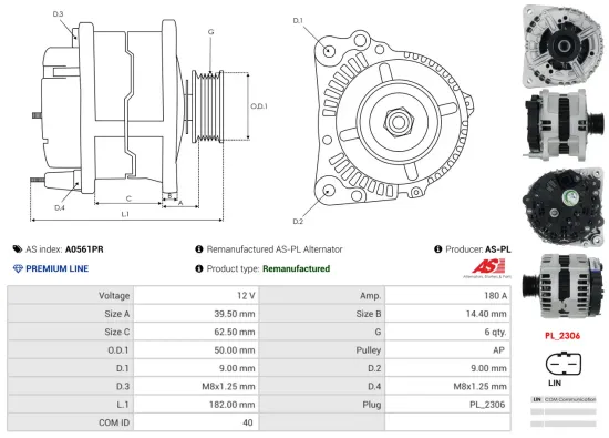 Generator 12 V AS-PL A0561PR Bild Generator 12 V AS-PL A0561PR