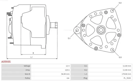 Generator 12 V AS-PL A0593S Bild Generator 12 V AS-PL A0593S